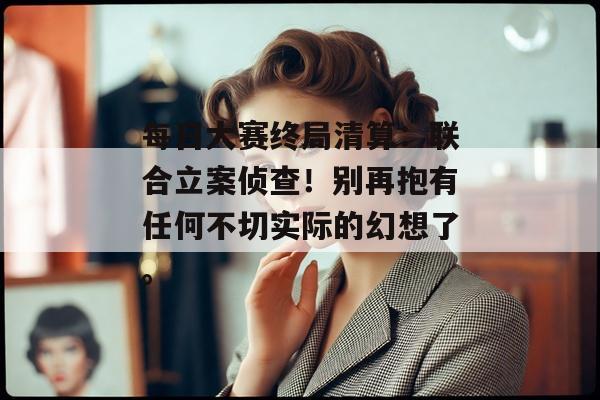 每日大赛终局清算：联合立案侦查！别再抱有任何不切实际的幻想了。